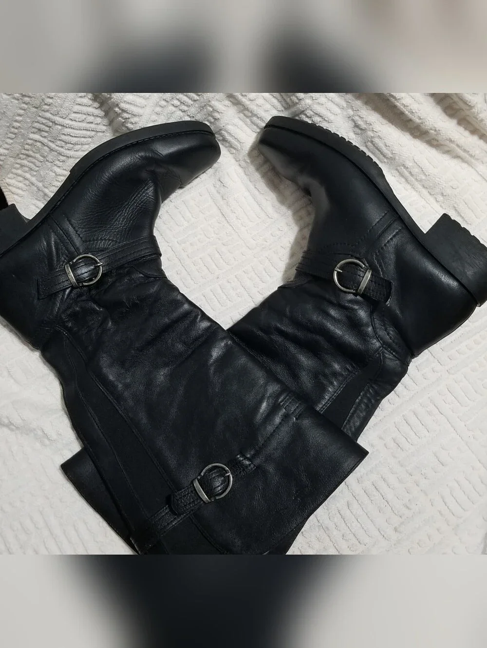 Andrea 10 Sleek Black Over-the-Knee Leather Riding Boots With Side Zipper